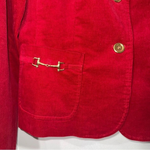Talbots women’s red corduroy jacket/blazer with two button closure. Size 16p - Picture 4 of 13